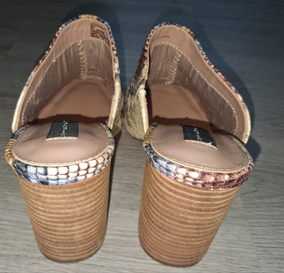 Steven by Steve Madden Nox Snake Python Chunky Block Heeled Mules Size 8 Womens - Picture 9 of 13